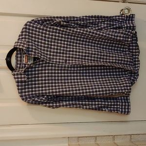 Wrangler Blue Plaid Men's Button Down Shirt Size S